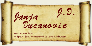 Janja Ducanović vizit kartica